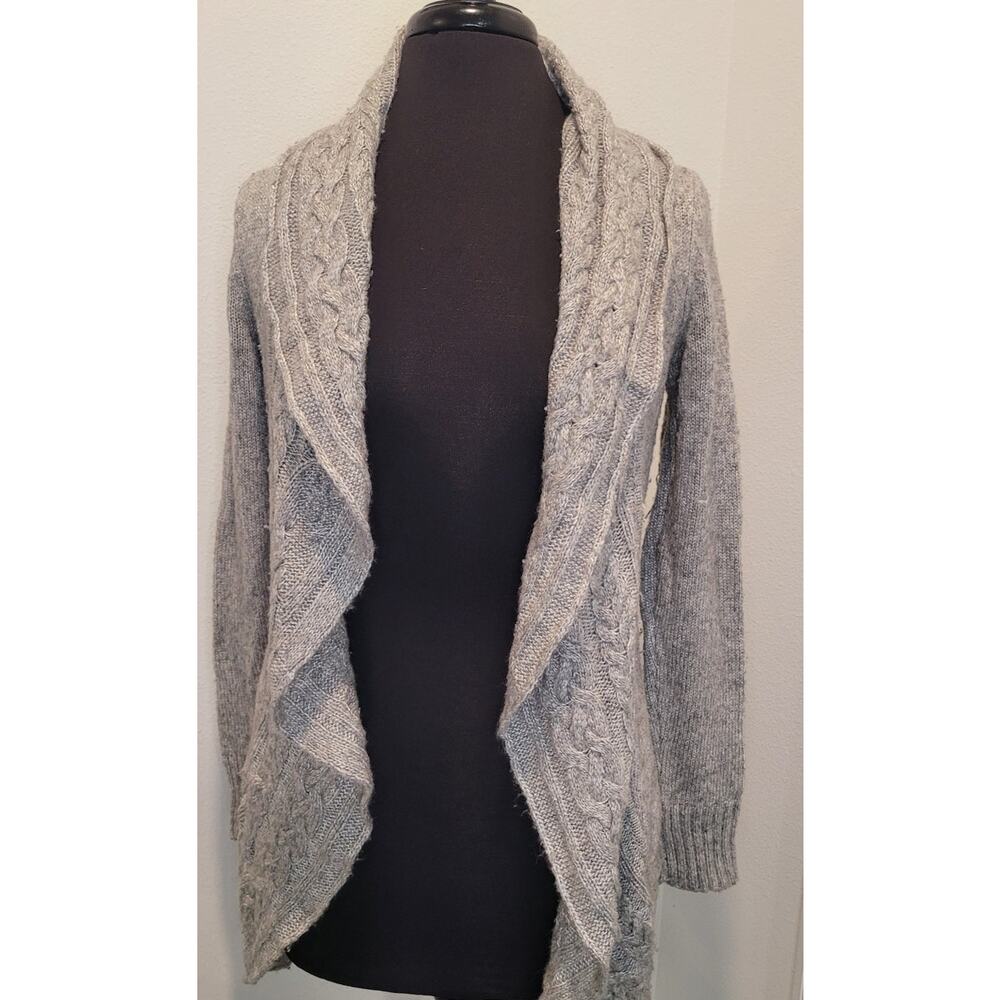 White House Black Market Gray Draped Cardigan S Career Chic